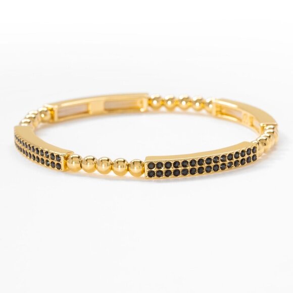 FINAL STRETCH BRACELET, GOLDEN JETby Touchstone Crystal by Swarovski ✨ NIB - Picture 1 of 3